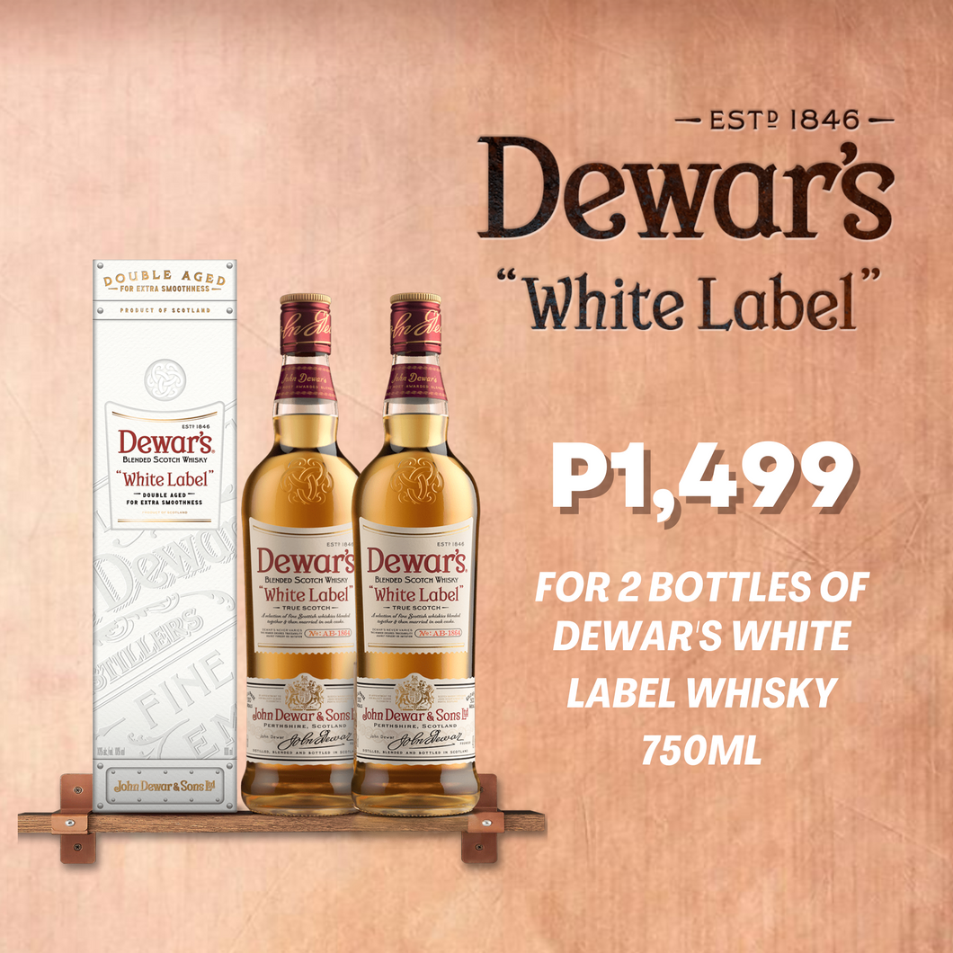 Dewar's White Label Whisky 750ml - 2 Bottles