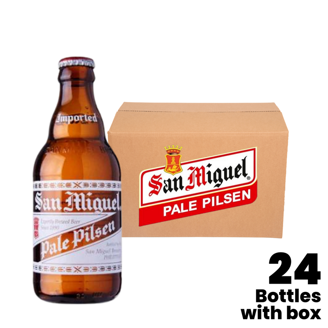 San Mig Pale Pilsen Classic 320ml Bottle x 24 (1 Case) with Bottles and Box