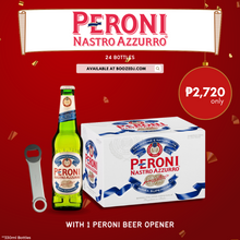 Load image into Gallery viewer, Peroni Nastro Azzurro 330ml Bottle x 24 (1 Case) with Bottle Opener
