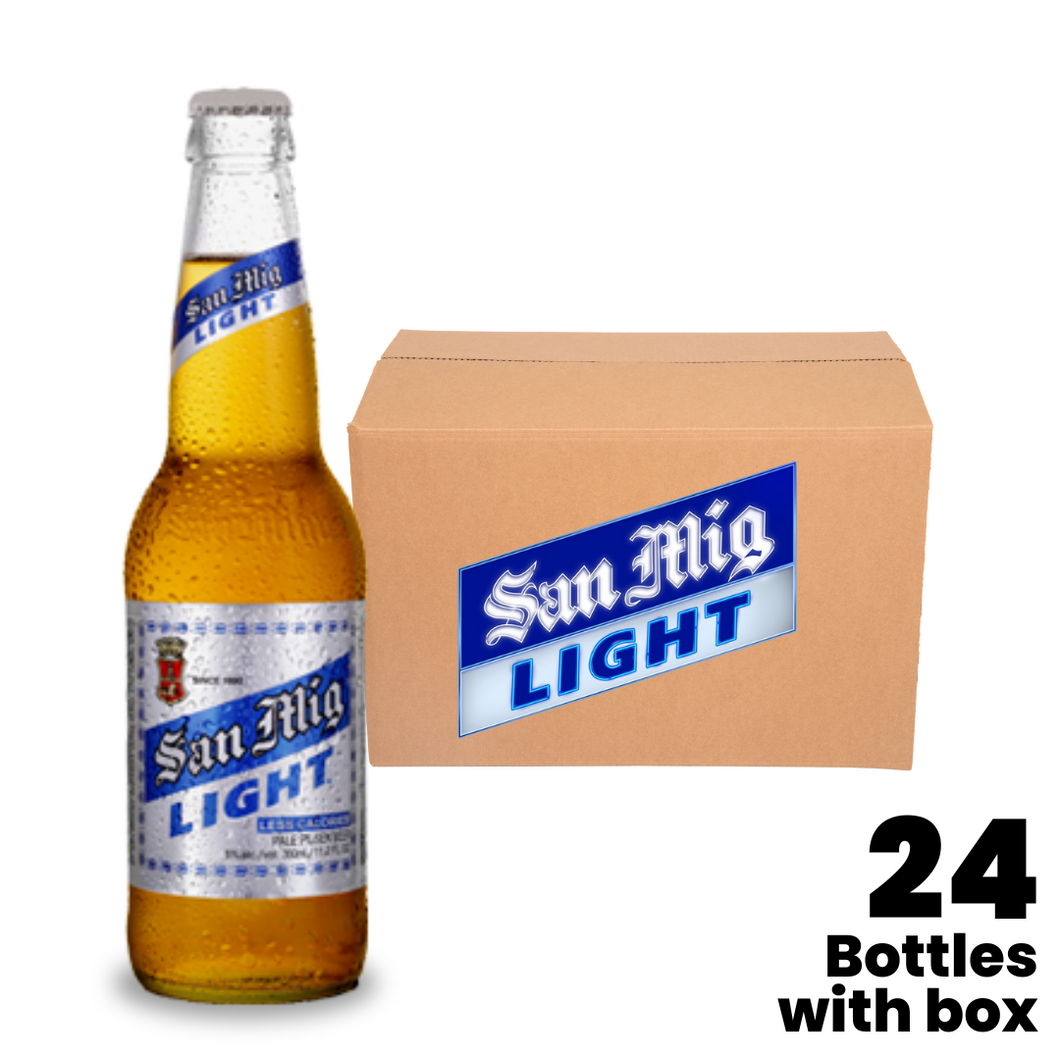 San Mig Light 330ml Bottle x 24 (1 Case) with Bottles and Box