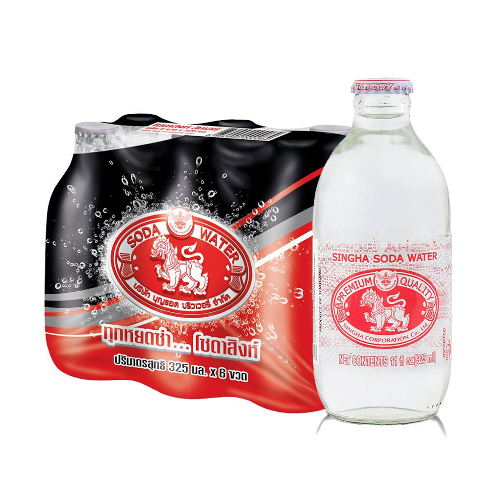 Singha Soda Water 325ml Bottle - 6 Pack